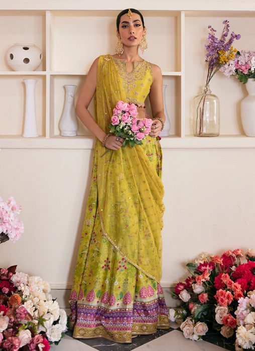 Picture of Elika Lime Lehnga Choli And Dupatta