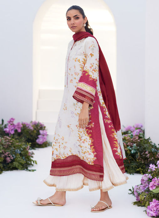 Sangria Trellis Shirt And Dupatta