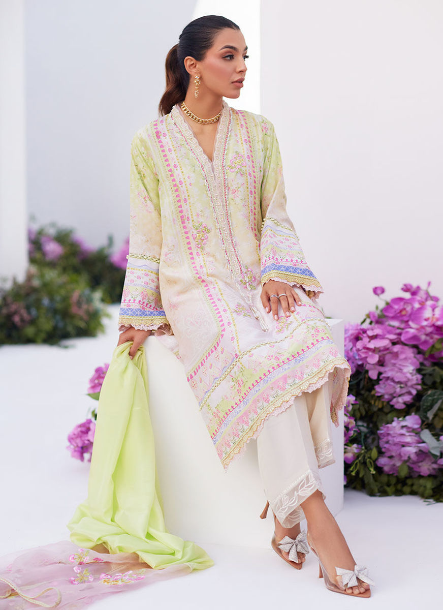 Pear Ombrè Shirt And Dupatta