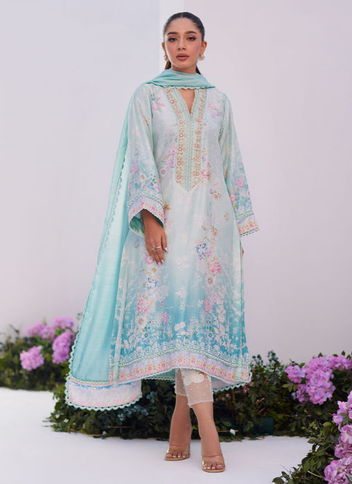 Picture of Cyan Ombre Shirt And Dupatta