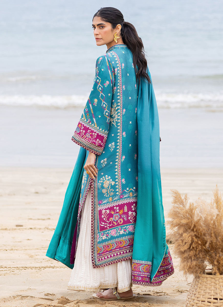 Oceana Teal Shirt And Dupatta