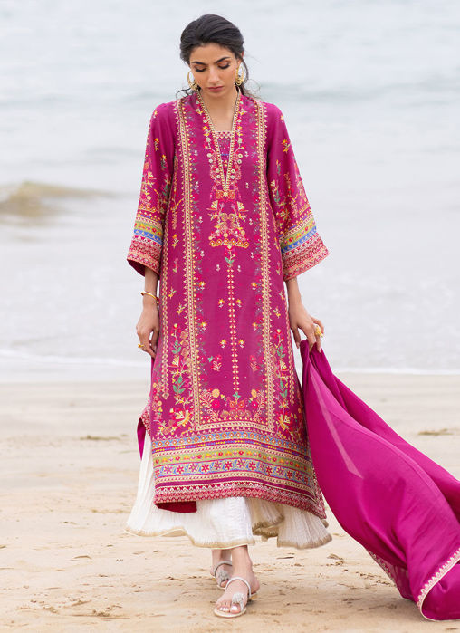Aelia Magenta Kurta And Dupatta