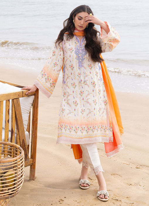 Lark Ivory Shirt And Dupatta