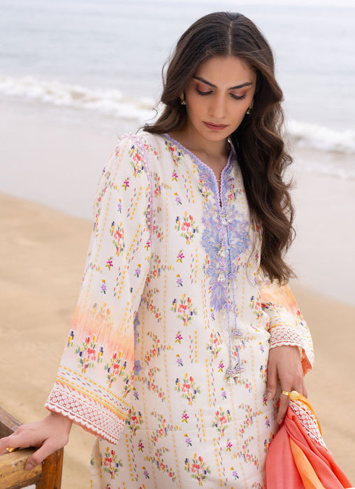 Lark Ivory Shirt And Dupatta