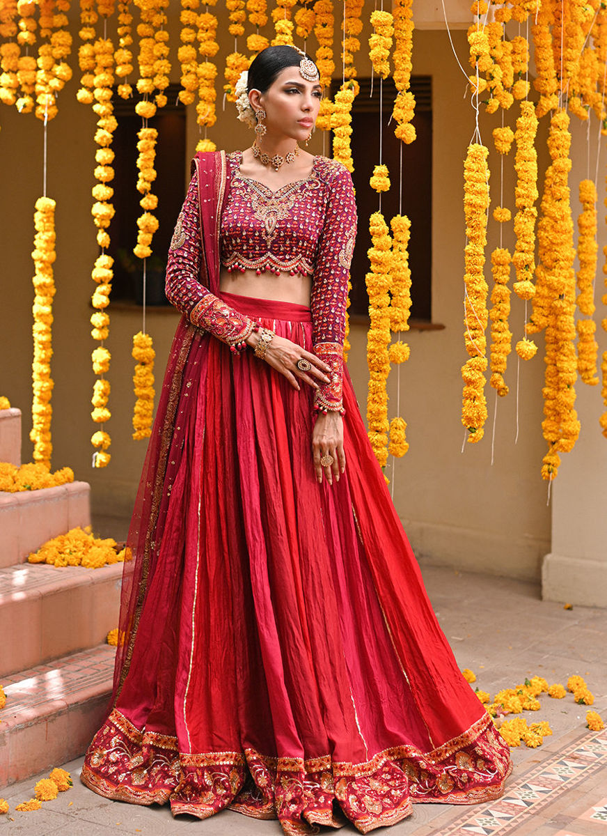 Lenora Deep Red Lehenga Choli