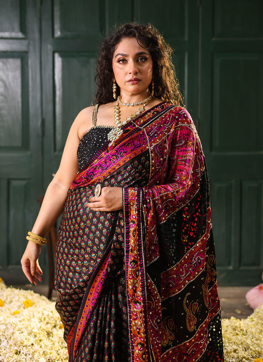 Ruthie Black Silk Saree
