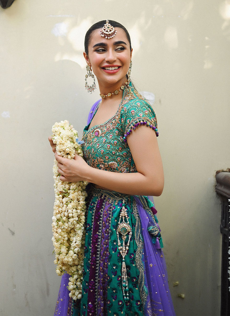 Bluebell Sea Green Block Printed Lehenga Choli