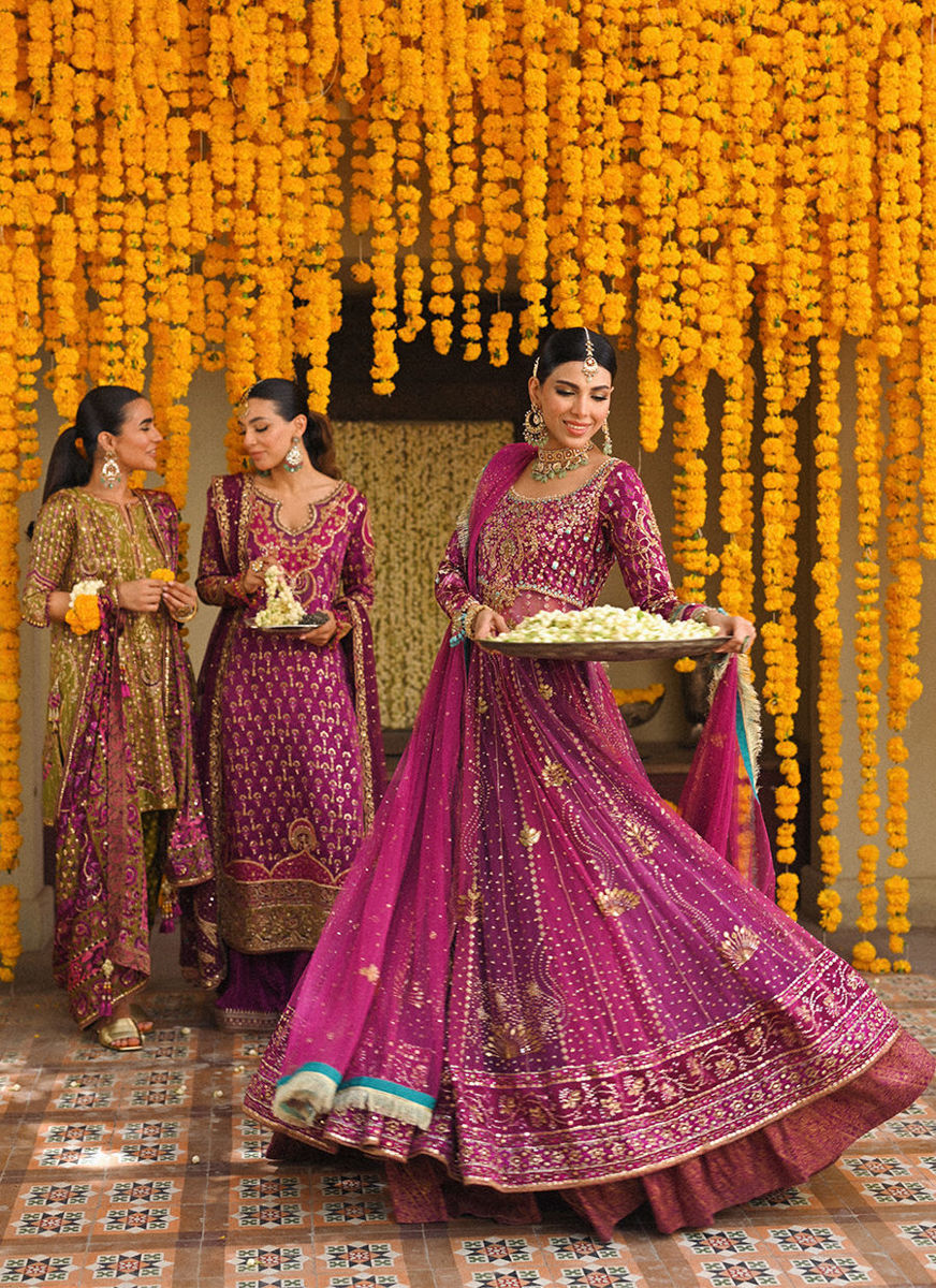 Merryn Aubergine Hand Embellished Shirt With Crushed Dhakha