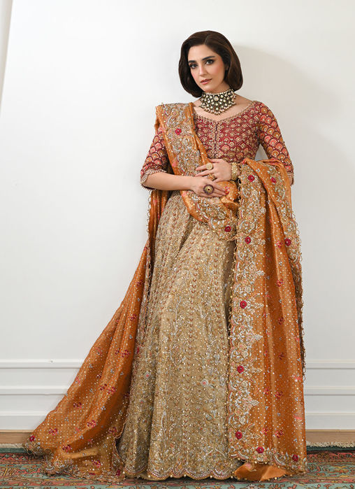 Picture of Lila Gold Lehnga Choli Bridal