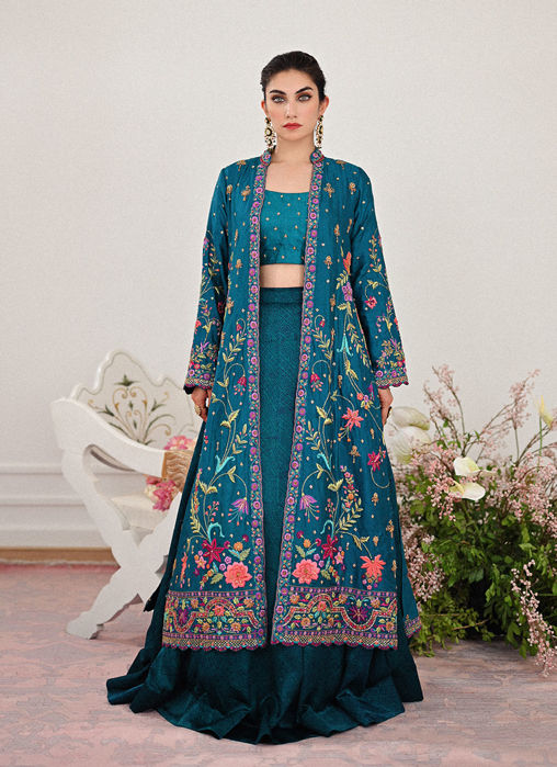 Elara Single Dhaagha Jacket With Block Printed Lehnga