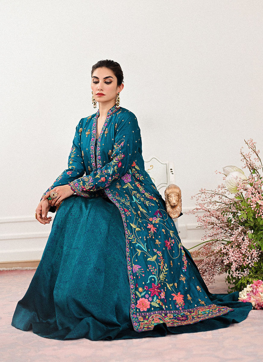 Elara Single Dhaagha Jacket With Block Printed Lehnga