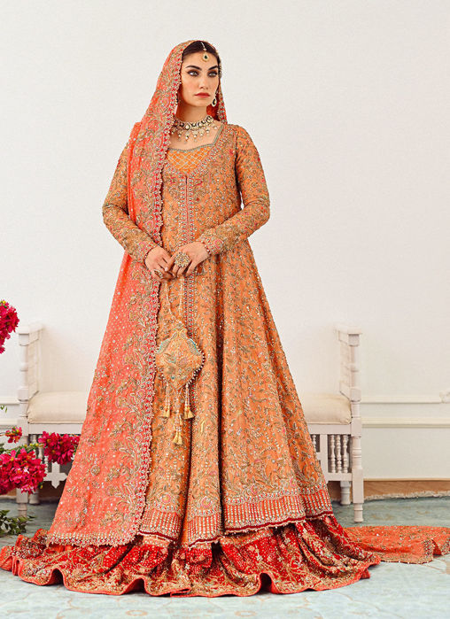 Picture of Sitara Kalidaar Front Open Bridal With Farshi Lehnga