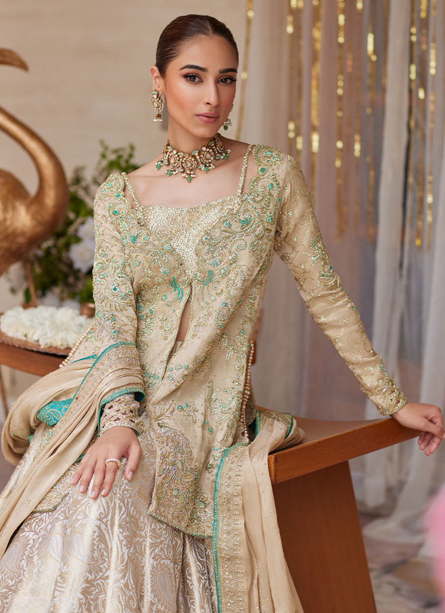 Vyara Gold Jacket And Lehenga