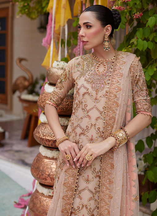 Elaya Light Gold Panelled Shirt