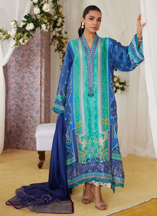 Picture of Miro Printed Raw Silk Shirt And Dupatta