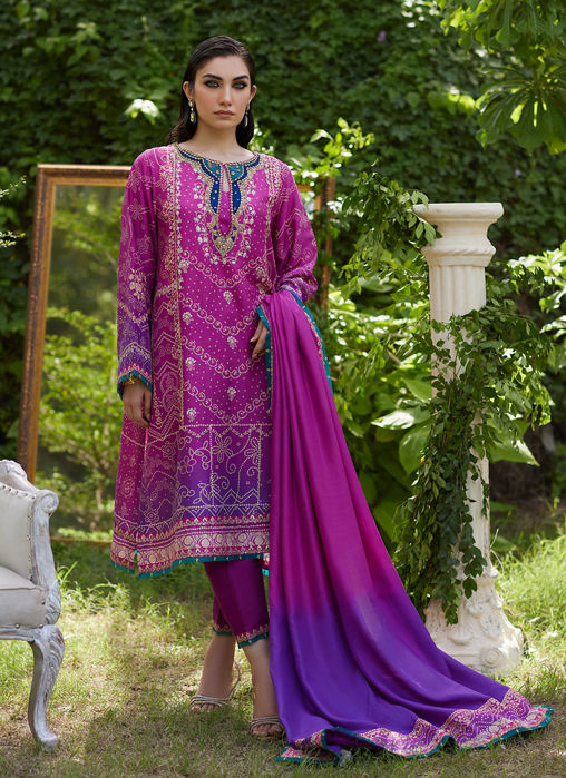 Picture of Tazeen Magenta Ombre Shirt And Dupatta