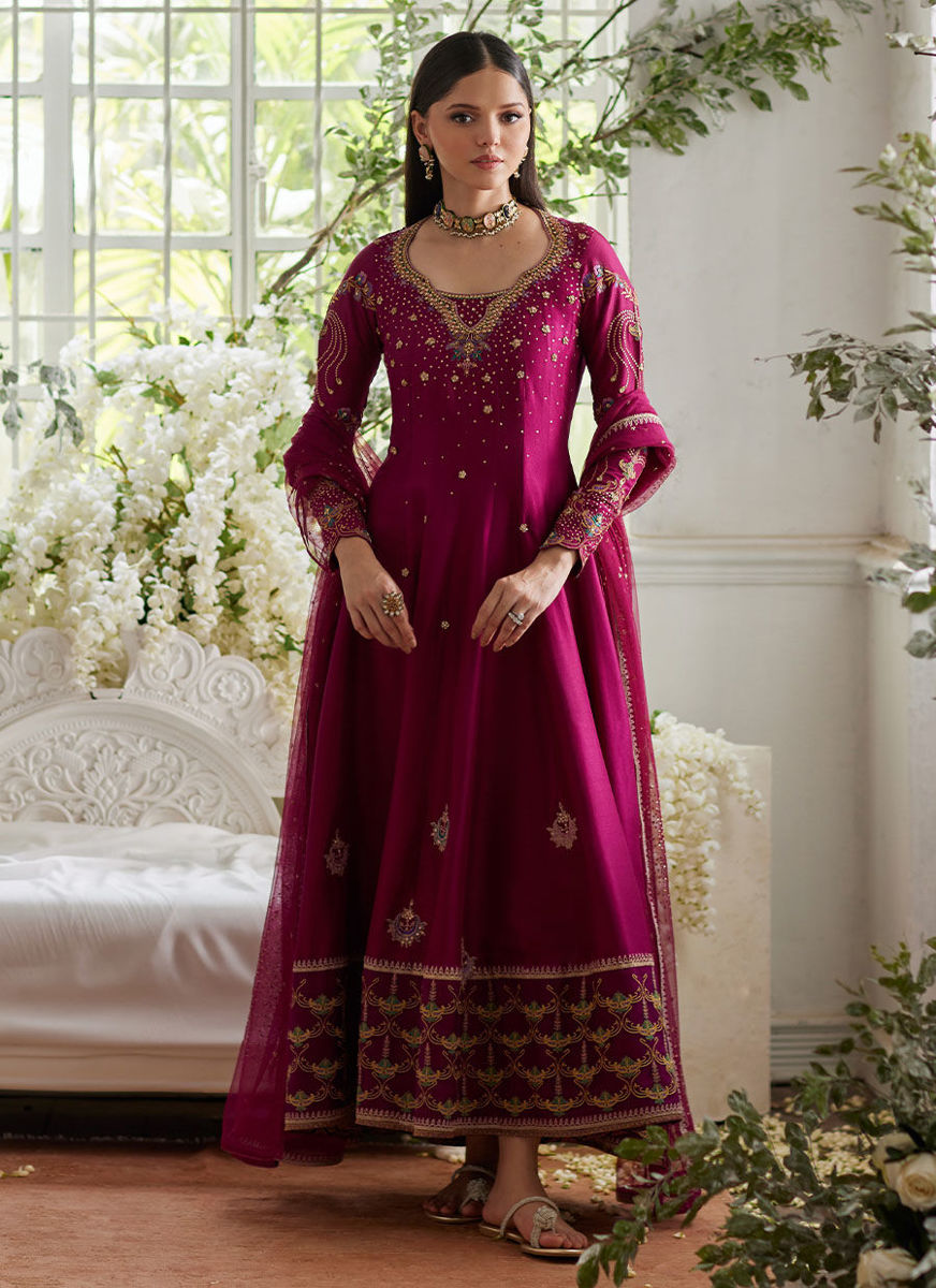 Jihan Fuschia Kalidaar And Dupatta