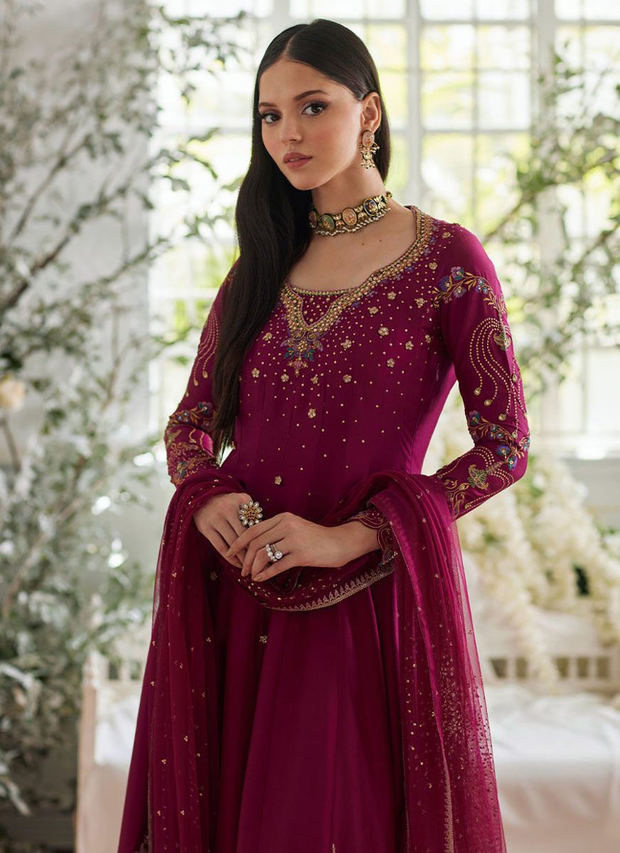 Jihan Fuschia Kalidaar And Dupatta