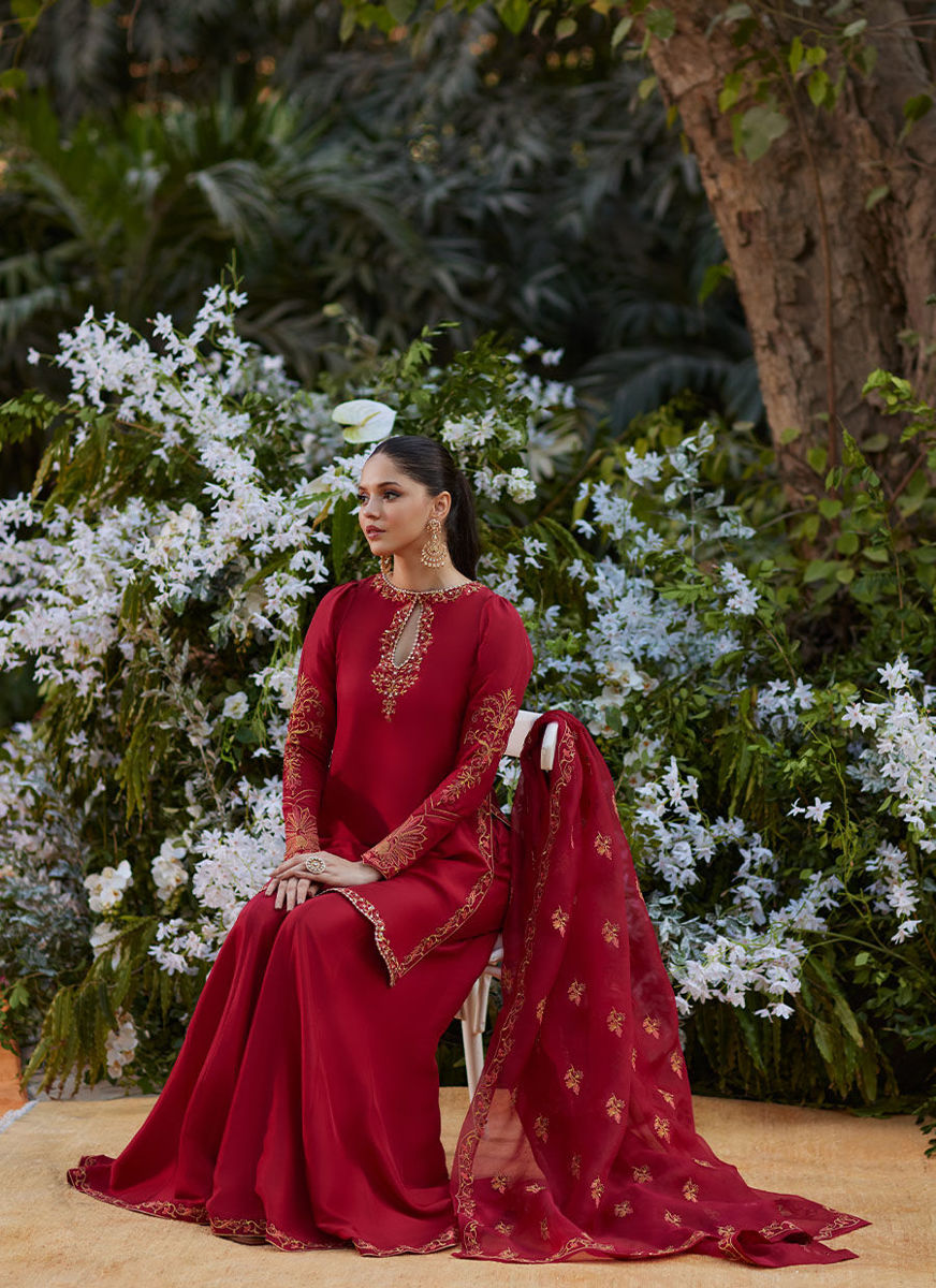 Guzayn Scarlett Shirt And Dupatta