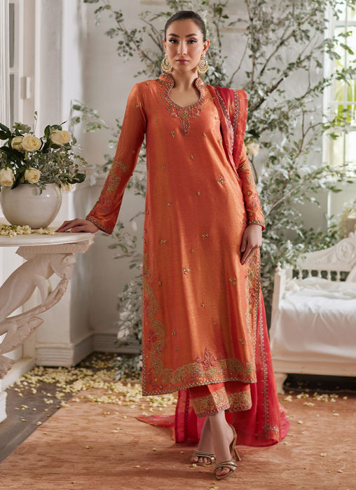 Picture of Ceren Coral Shirt And Dupatta