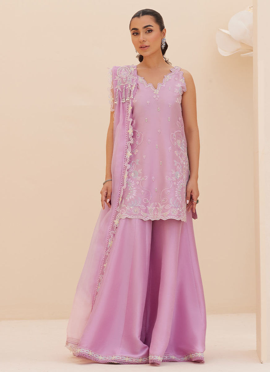 Lilliana Lilac Shirt And Dupatta