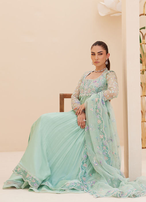 Freya Aqua Kalidaar And Dupatta