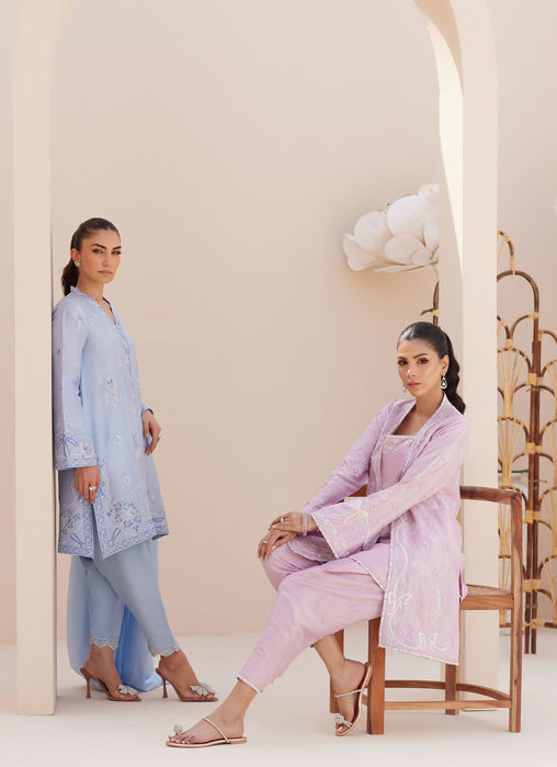 Bettie Cornflower Blue Shirt And Dupatta