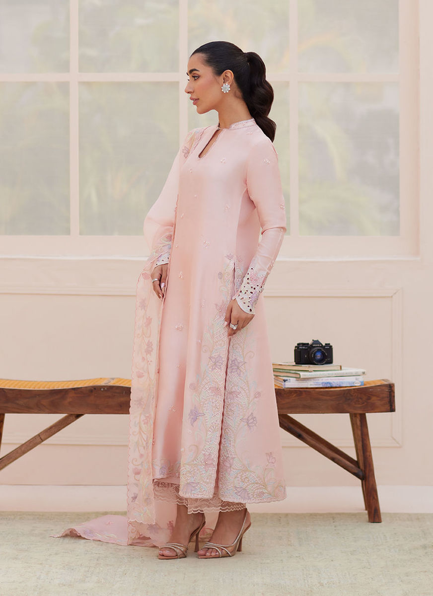 Aurora Pastel Pink Shirt And Dupatta