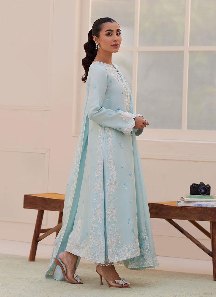 Carla Powder Blue Shirt And Dupatta