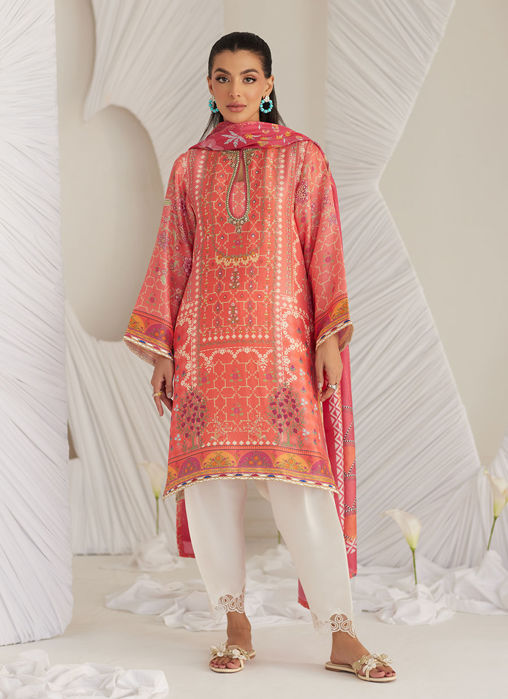 Picture of Lillia Tangerine Shirt And Dupatta