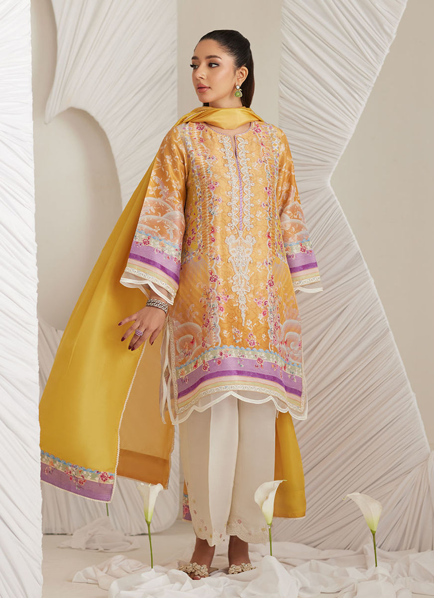 Anima Mustard Shirt And Dupatta