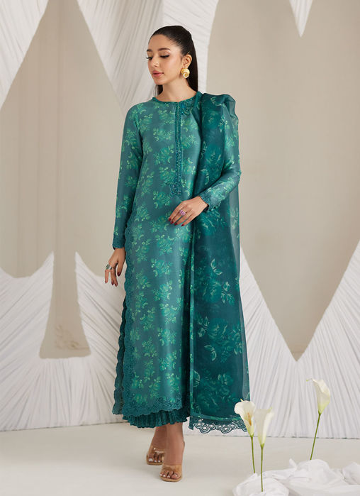 Camilla Emerald Shirt And Dupatta