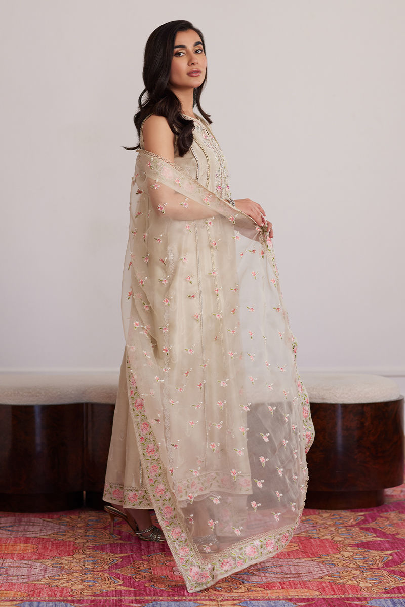 Everly Cream Shirt And Dupatta