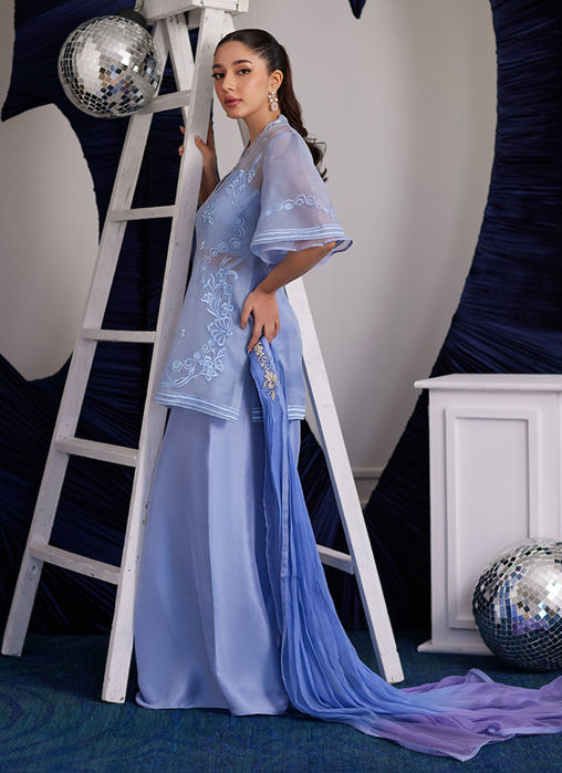 Cassie Periwinkle Shirt And Dupatta