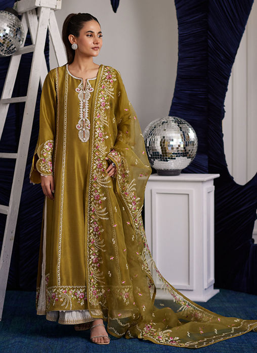 Rue Olive Shirt And Dupatta