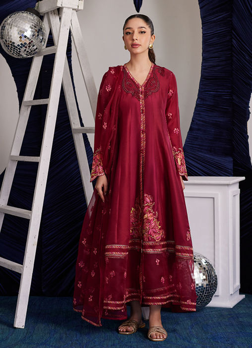 Picture of Miko Crimson Kalidaar And Dupatta