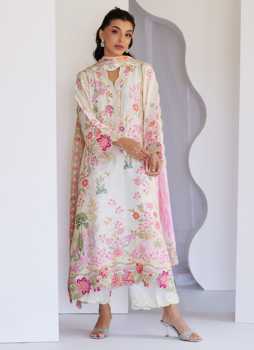 Faye Ivory Shirt And Dupatta
