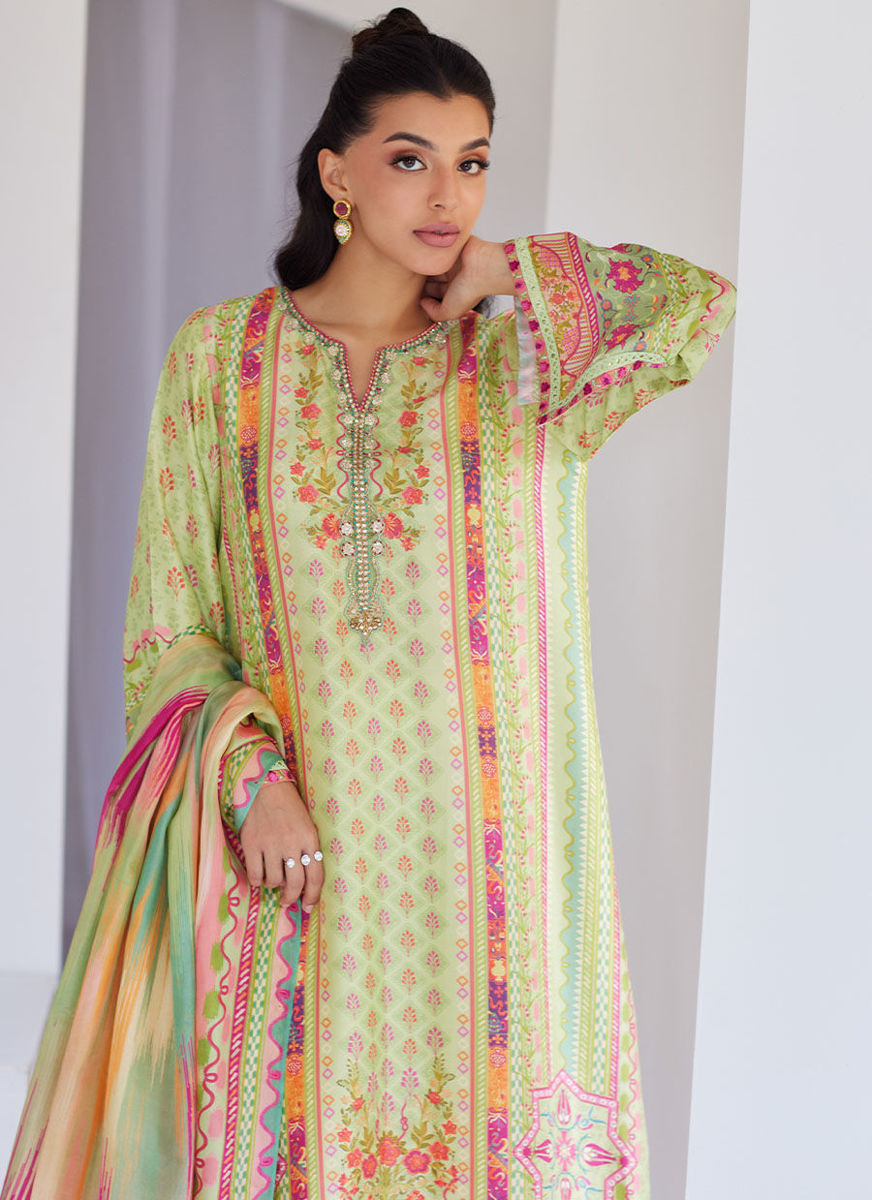 Vesper Kiwi Shirt And Dupatta