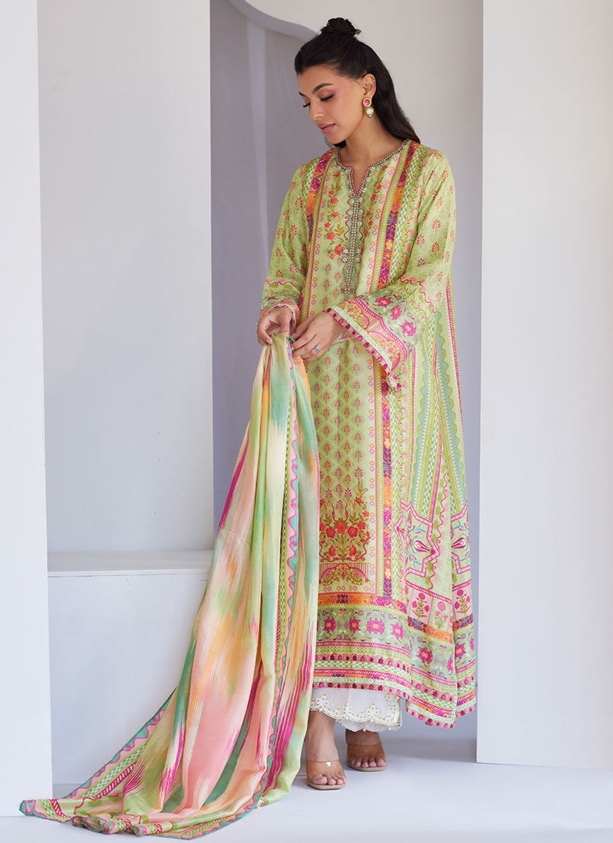 Vesper Kiwi Shirt And Dupatta