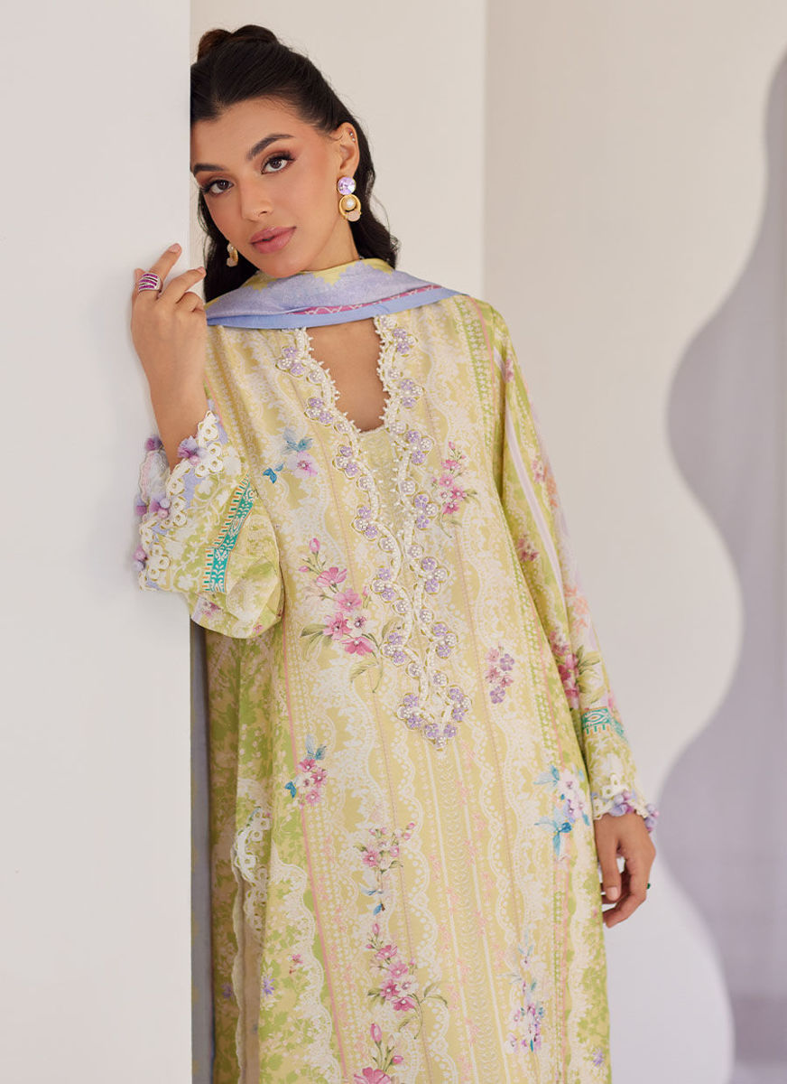 Elowyn Kiwi Shirt And Dupatta