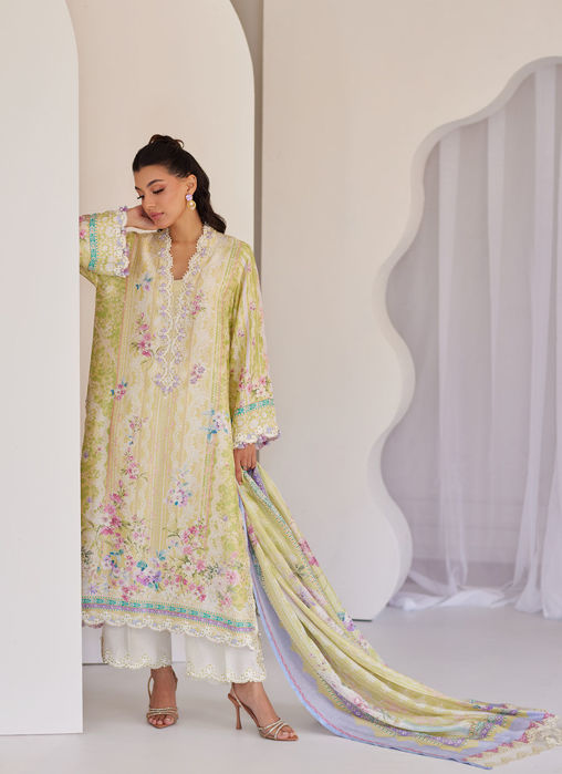 Elowyn Kiwi Shirt And Dupatta