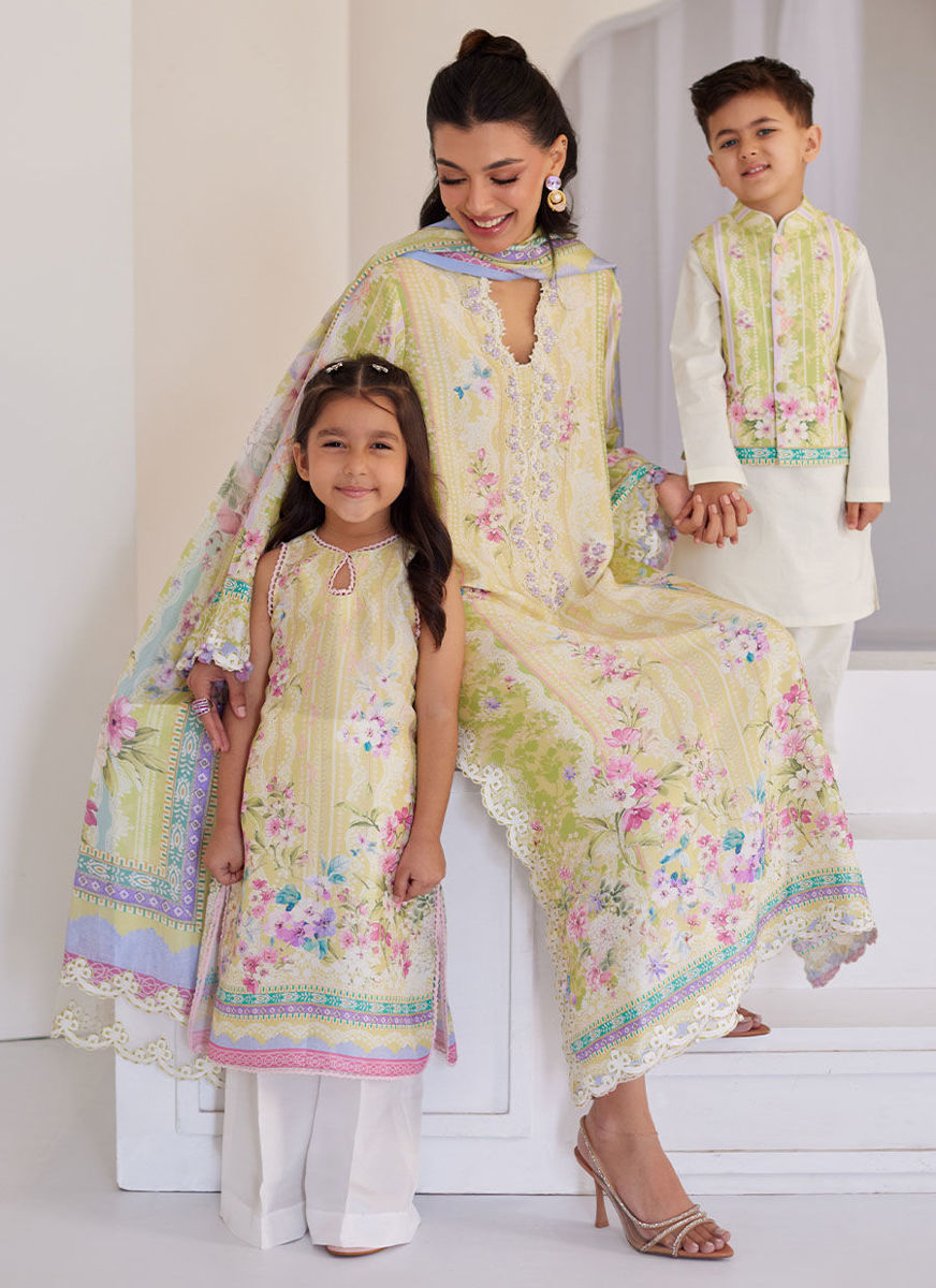 Elowyn Kiwi Shirt And Dupatta