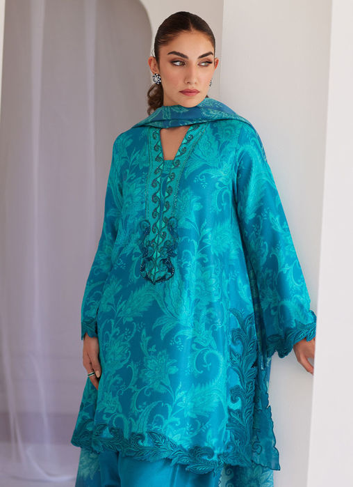Luna Green Shirt And Dupatta
