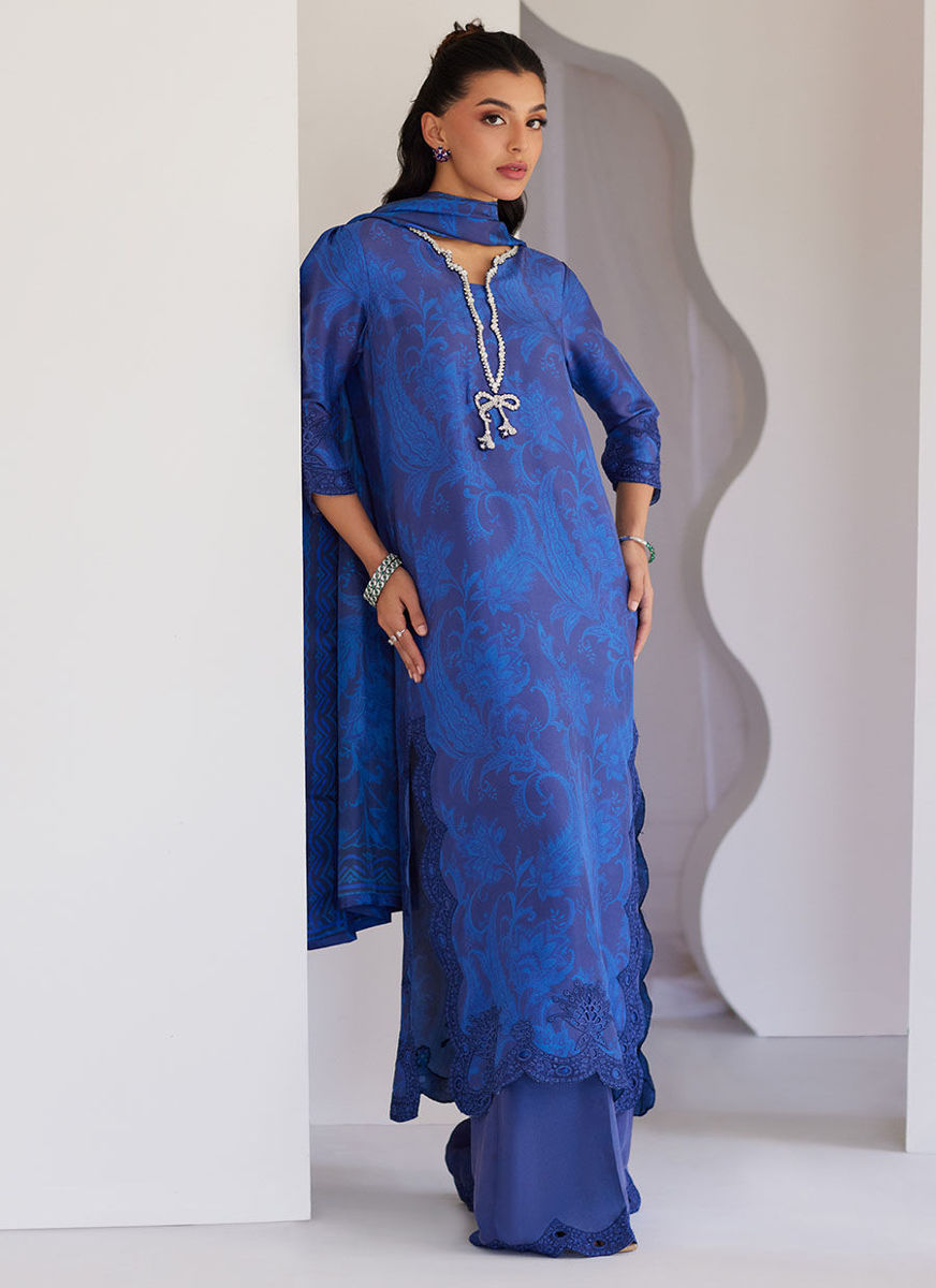 Azura Blue Shirt And Dupatta