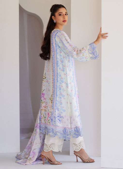 Zorya Ice Blue Shirt And Dupatta