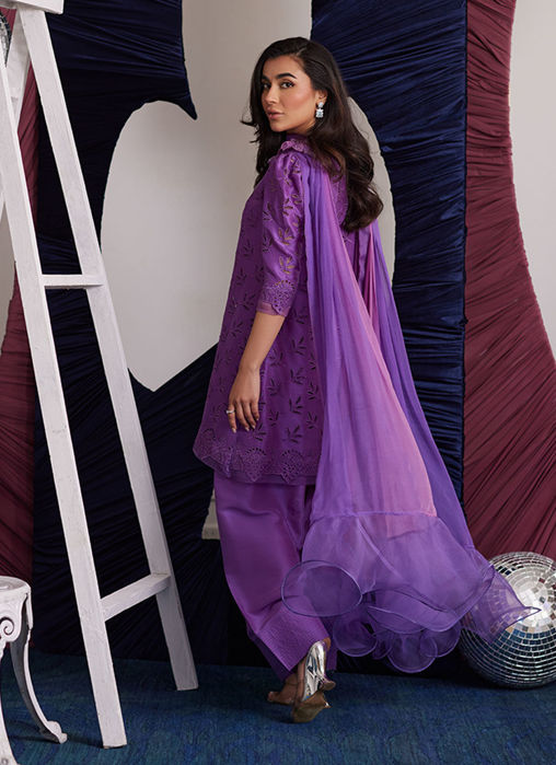Illy Grape Shirt Dupatta With Loose Shalwar