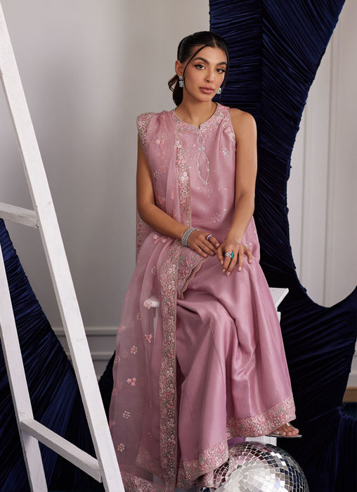 Demi Tea Rose Shirt Dupatta and Dhaka