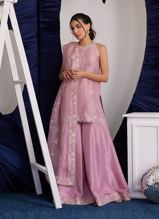 Demi Tea Rose Shirt Dupatta and Dhaka