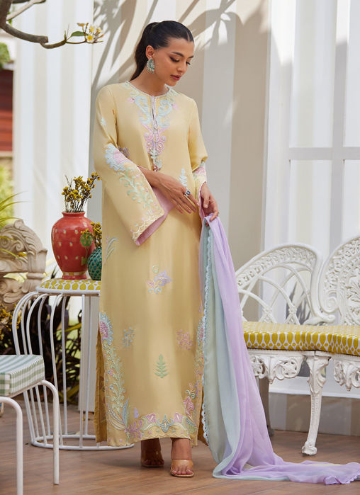Picture of Vaya Lemon Shirt And Dupatta