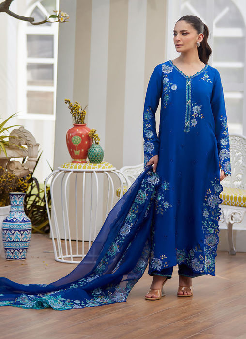 Picture of Tavia Cobalt Shirt And Dupatta